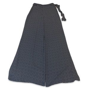 ZARA White Triangle Dark Blue Palazzos Pants Small